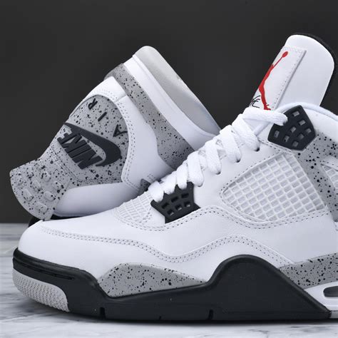 fake air jordan 4 retro white cement shoes mens|jordan 4 grey cement.